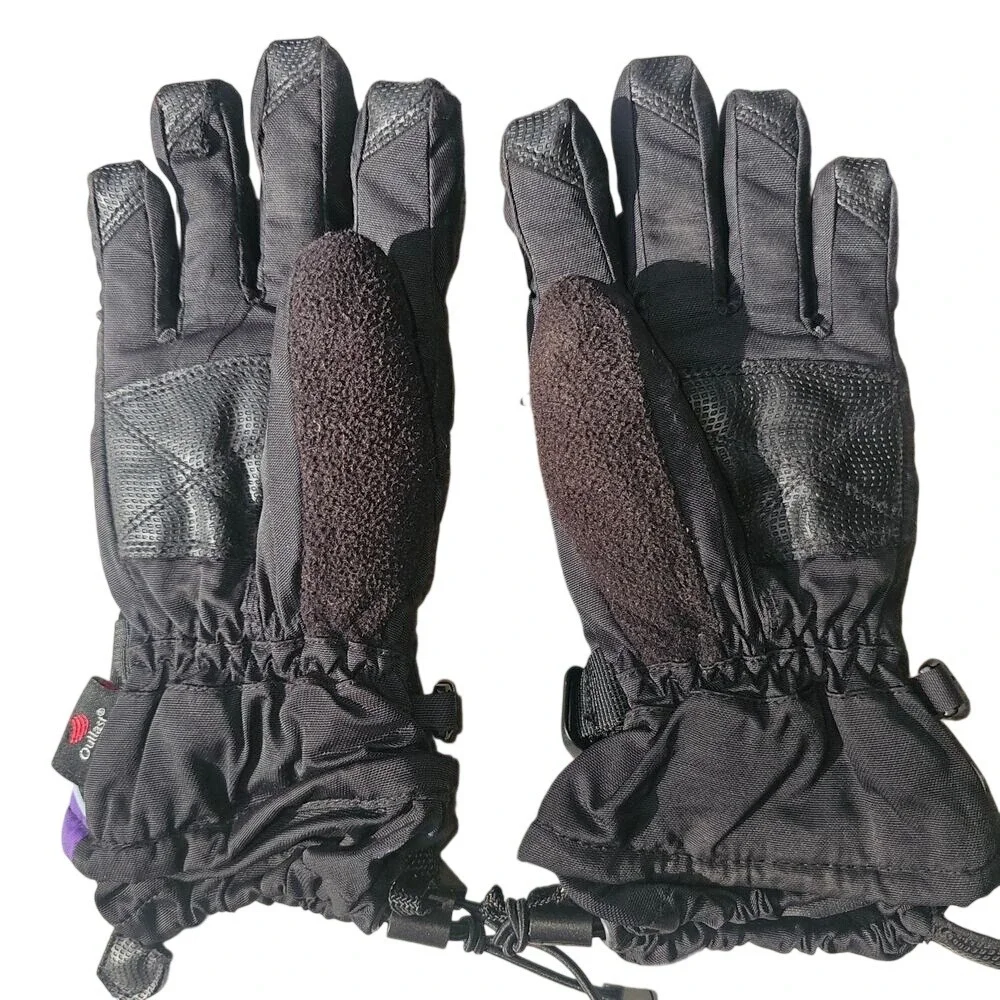 Kids Head Outlast Ski Gloves Black and Purple Medium